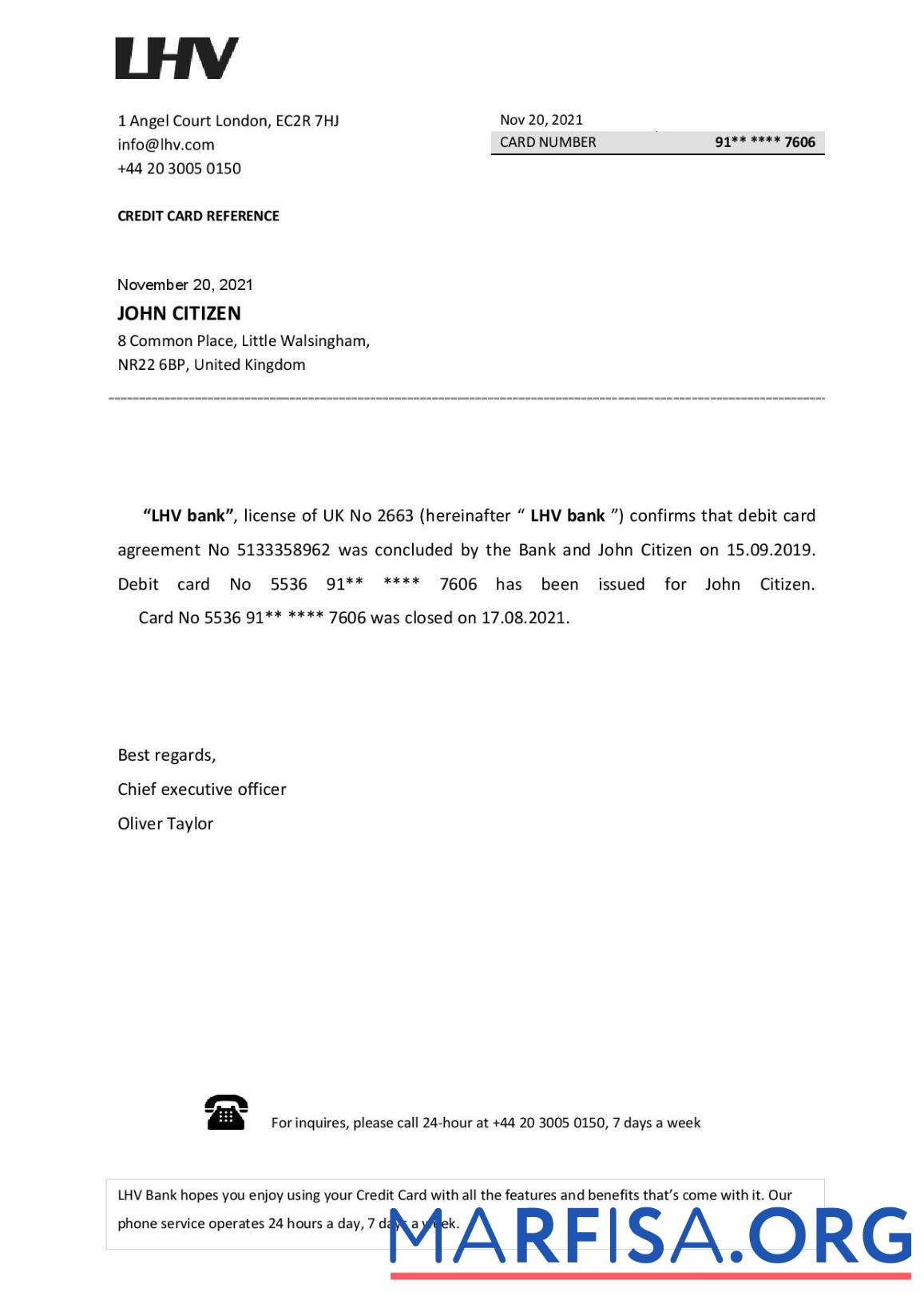 Realistic United Kingdom LHV closure reference real example